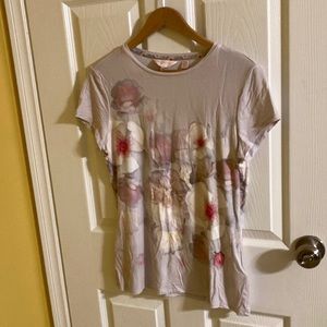 Ted Baker London Floral Pattern Short Sleeve Shirt Size 3